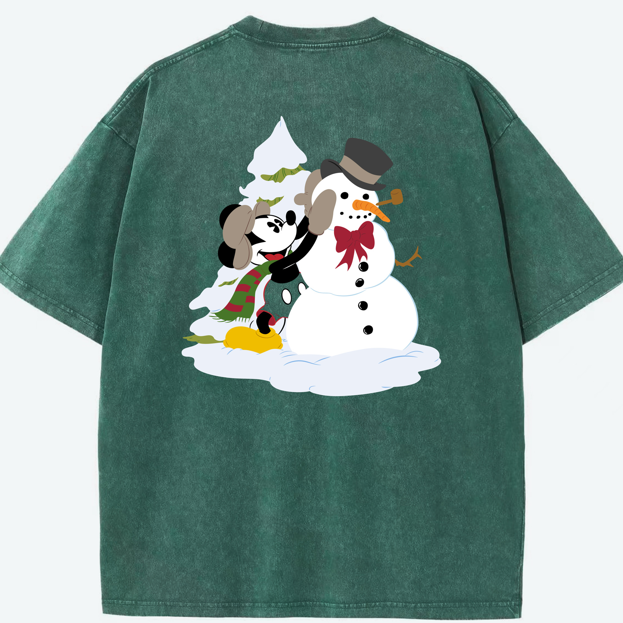 （画像用） ミッキーマウス Mickey Mouse 綿100% ヴィンテージ風 半袖Tシャツ（背面プリント）